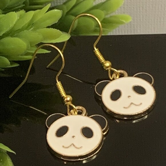 Panda Earring, Panda Bear Jewelry, Gift, Panda Jewelry, Silly Animal Earring - Picture 3 of 8